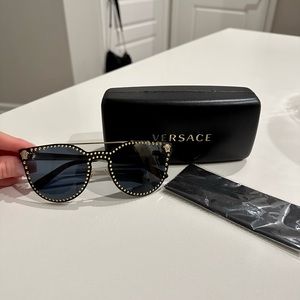 Versace black and gold studded sunglasses